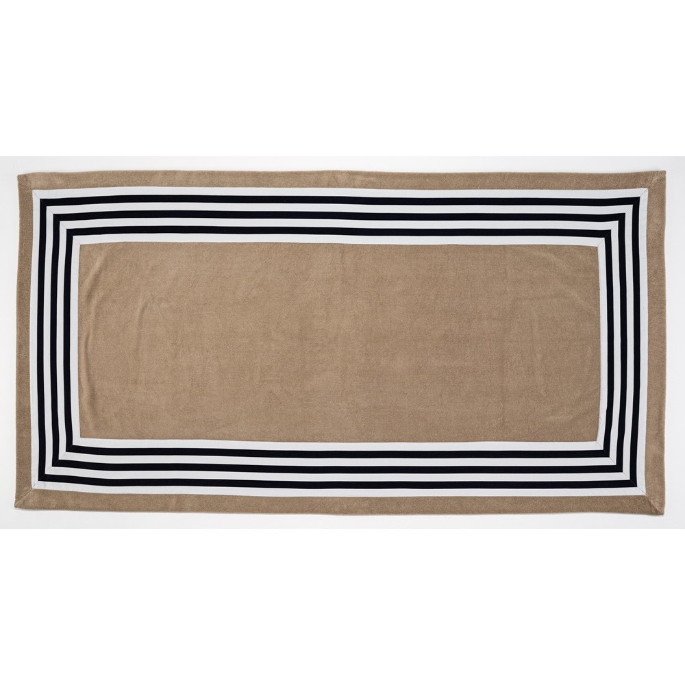 Cannes Egyptian Cotton Beach Towels 711 by Designer Abyss & Habidecor in Taupe Brown